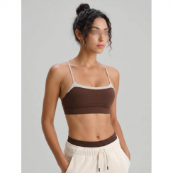 Four Way Stretch Square Neck Spaghetti Strap Sports Bra